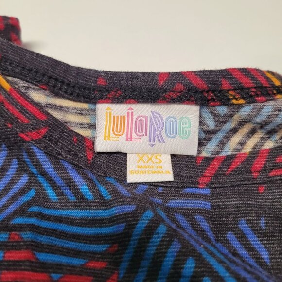 Lularoe Dress Short Sleeve Chest Pocket Womens XXS Geometric Tribal Mid Length - Picture 5 of 9